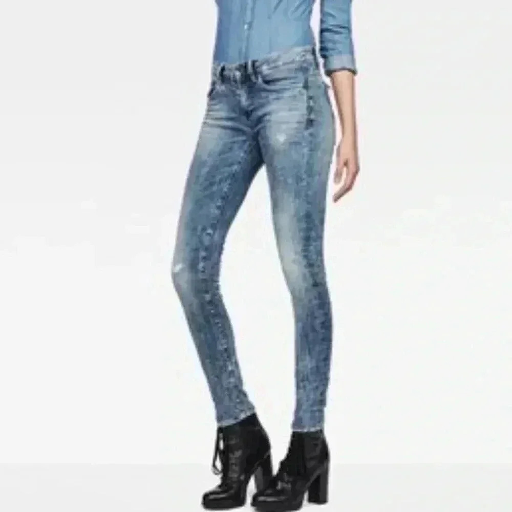 G-star raw midge zip mid waist skinny jeans NWT